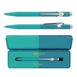 Długopis CARAN D'ACHE 849 Paul Smith Edycja 4, M, w pudełku, Cyan/Steel