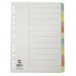 Przekładki Q-CONNECT, karton, A4, 223x297mm, 12 kart, mix kolorów