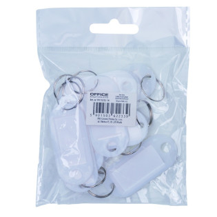 Zawieszki na klucze OFFICE PRODUCTS, 50x20mm, 10szt., białe