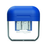 Temperówka plastikowa KEYROAD, podwójna, z pojemnikiem, display, mix kolorów