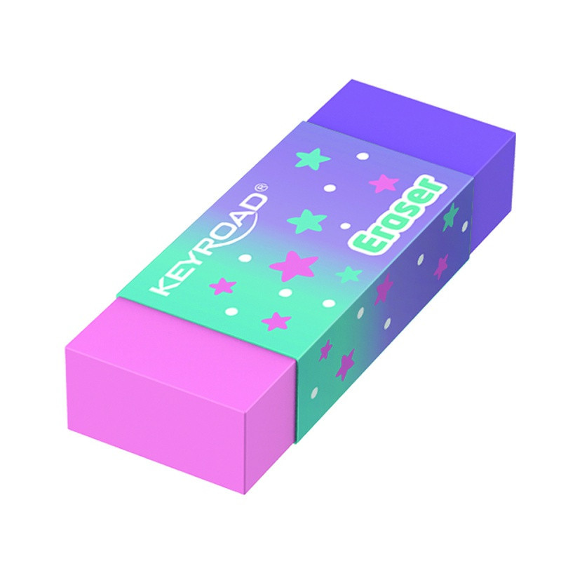 Gumka do ścierania KEYROAD, pastel, tęczowa, 50x19x10 mm, display, mix kolorów