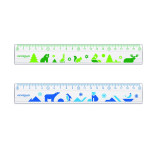 Linijka plastikowa KEYROAD, 20cm, transparentna z nadrukiem deco, zawieszka