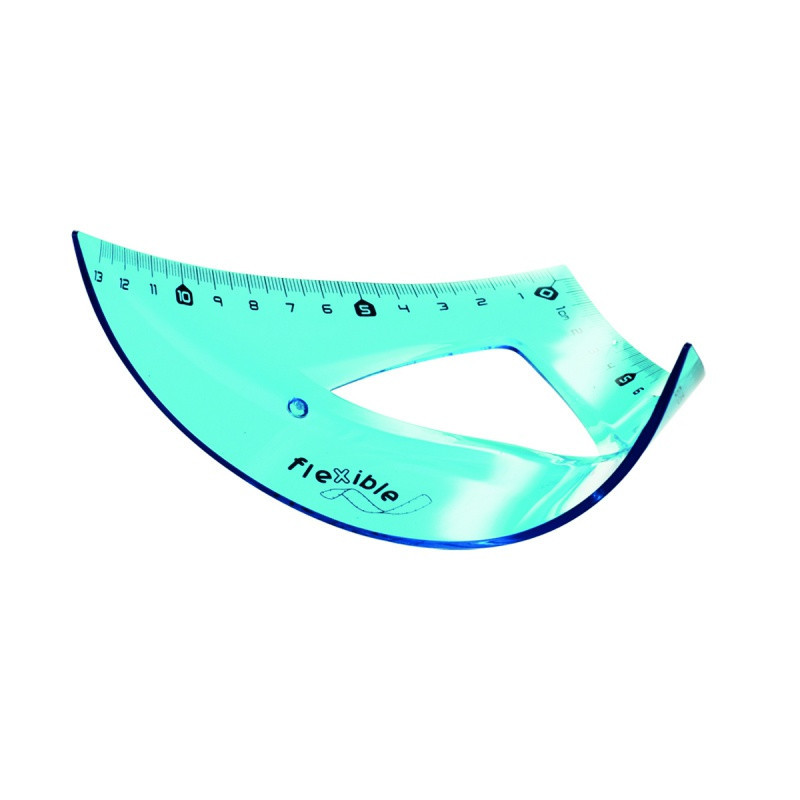 Ekierka KEYROAD, 13 cm, 45 stopni, elastyczna, zawieszka, mix kolorów