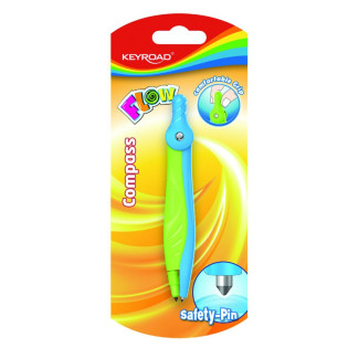 Cyrkiel plastikowy KEYROAD Flow, blister, mix kolorów