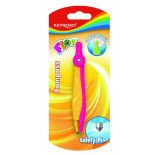 Cyrkiel plastikowy KEYROAD Flow, blister, mix kolorów