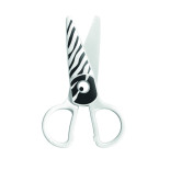 Nożyczki szkolne KEYROAD, 12,2cm, bezpieczne, zebra, blister, biało-czarny
