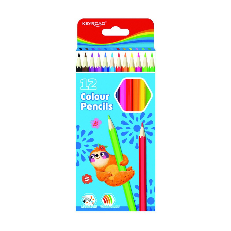 Kredki ołówkowe KEYROAD, sześciokątne, 12 szt., 2,9mm, pudełko