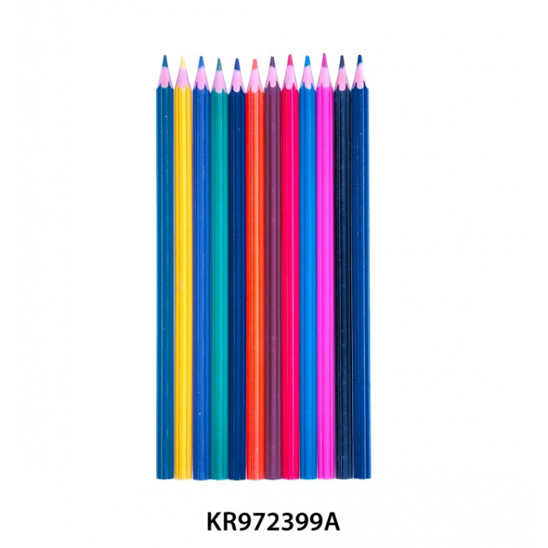 Kredki ołówkowe KEYROAD, bezdrzewne, 12 szt., pudełko zawieszka, display, mix kolorów