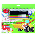 Zestaw do kolorowania dla chłopca KEYROAD, 12 kredek, szablon, pudełko