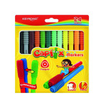 Flamastry KEYROAD, trójkątne, zmywalne, łączone, 24 szt., pudełko, mix kolorów