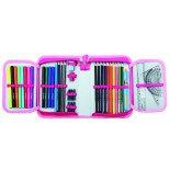 Piórnik KEYROAD, wyposażony, 42 elementy, 19x13x4,2 cm, mix kolorów