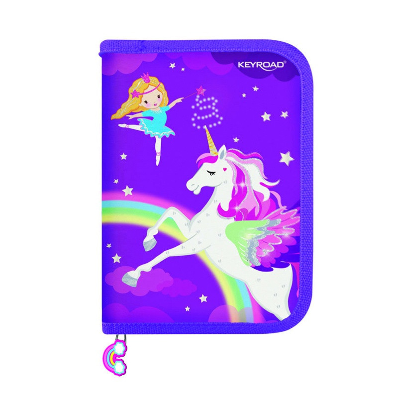 Piórnik KEYROAD, wyposażony, 29 elementów, 19x13x4,2 cm, mix kolorów