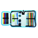 Piórnik KEYROAD, wyposażony, 29 elementów, 19x13x4,2 cm, mix kolorów