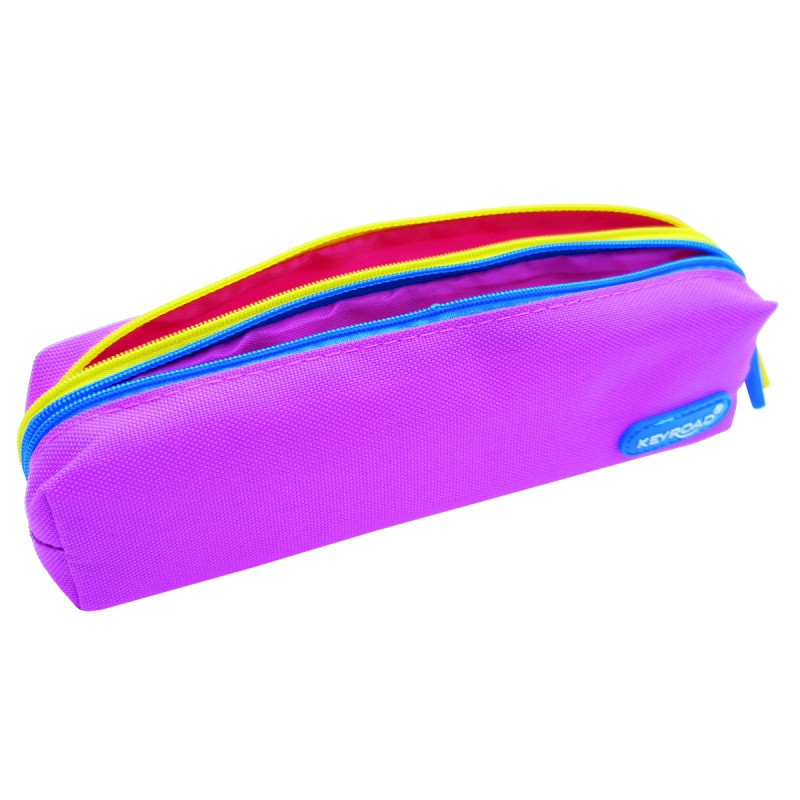 Piórnik KEYROAD, 2 kieszenie, 19,5x5x4,5 cm, mix kolorów