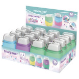 Temperówka plastikowa z gumką KEYROAD, pastel, podwójna, pudełko, mix kolorów