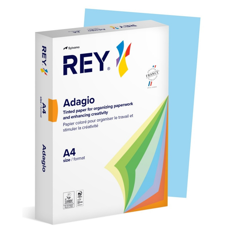 Papier ksero REY ADAGIO, A4, 80gsm, 48 j.niebieski VIVE/BRIGHT *RYADA080X421 R200, 500 ark.