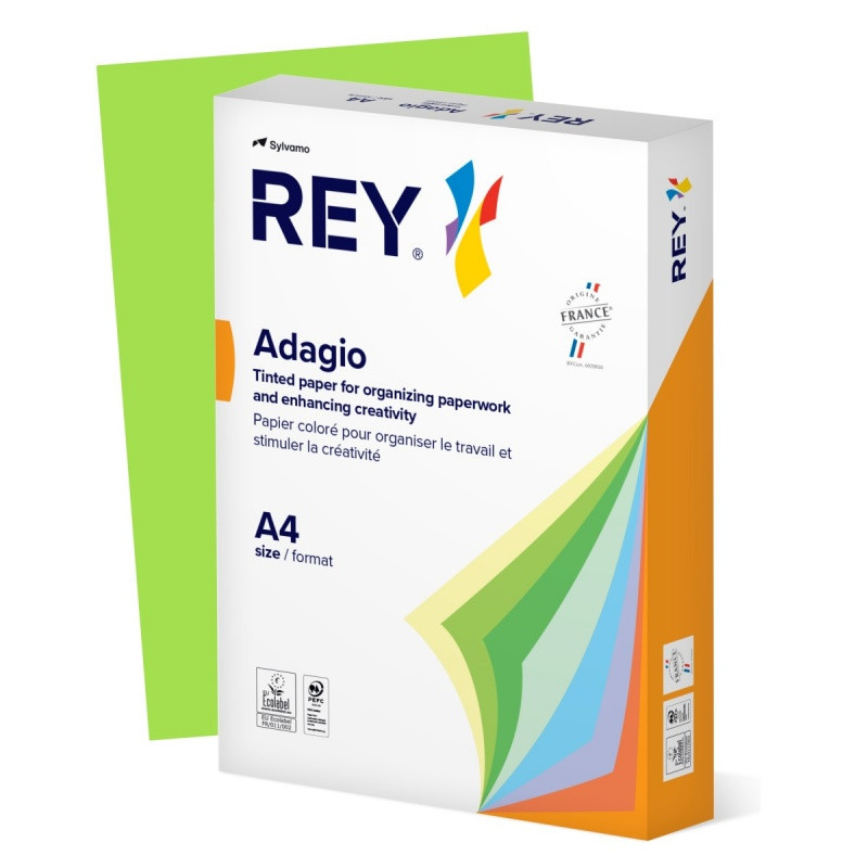 Papier ksero REY ADAGIO, A4, 80gsm, 16 zielony INTENSE *RYADA080X402 R100, 500 ark.