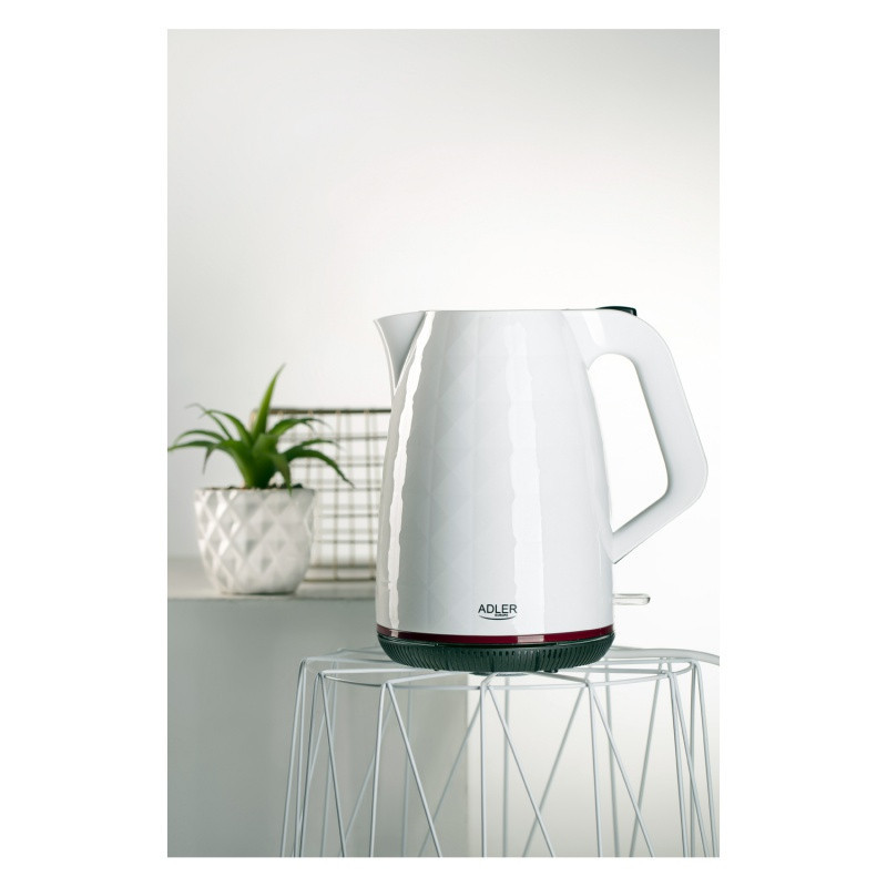 Czajnik elektryczny ADLER AD 1277, 1,7L, tworzywo, biały