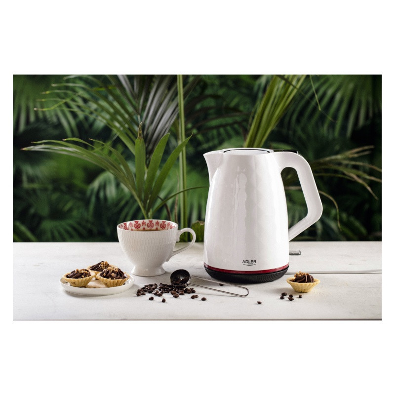 Czajnik elektryczny ADLER AD 1277, 1,7L, tworzywo, biały