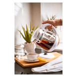 Czajnik elektryczny ADLER AD 1299, 1,5L, z regulacją temperatury i zaparzaczem, szklany, biały