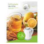 Czajnik elektryczny ADLER AD 1244, 2,5L, tworzywo, biały