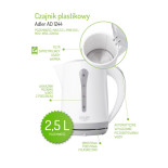 Czajnik elektryczny ADLER AD 1244, 2,5L, tworzywo, biały