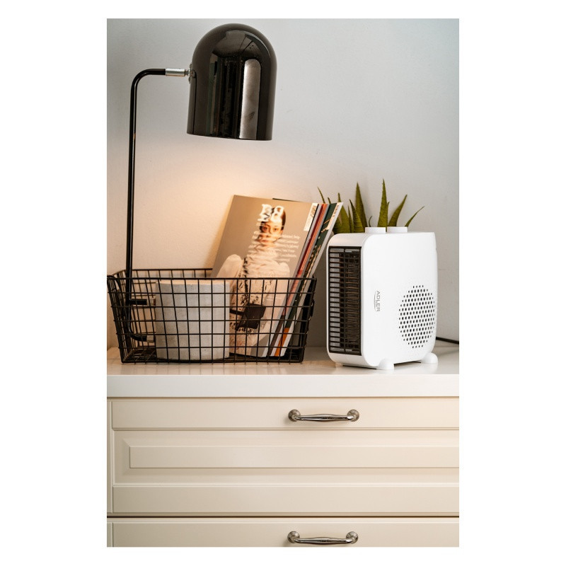 Termowentylator ADLER AD 7725w, z regulacją siły nadmuchu, biały