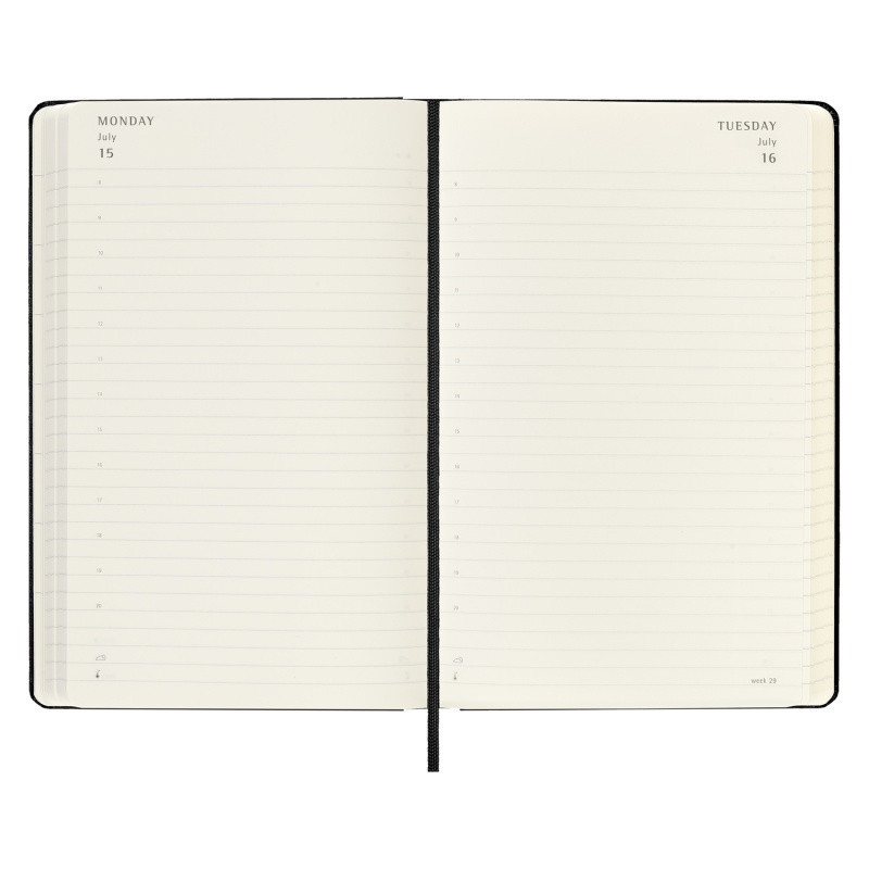 Kalendarz dzienny MOLESKINE 2023/24, 18M, L, twarda oprawa, czarny
