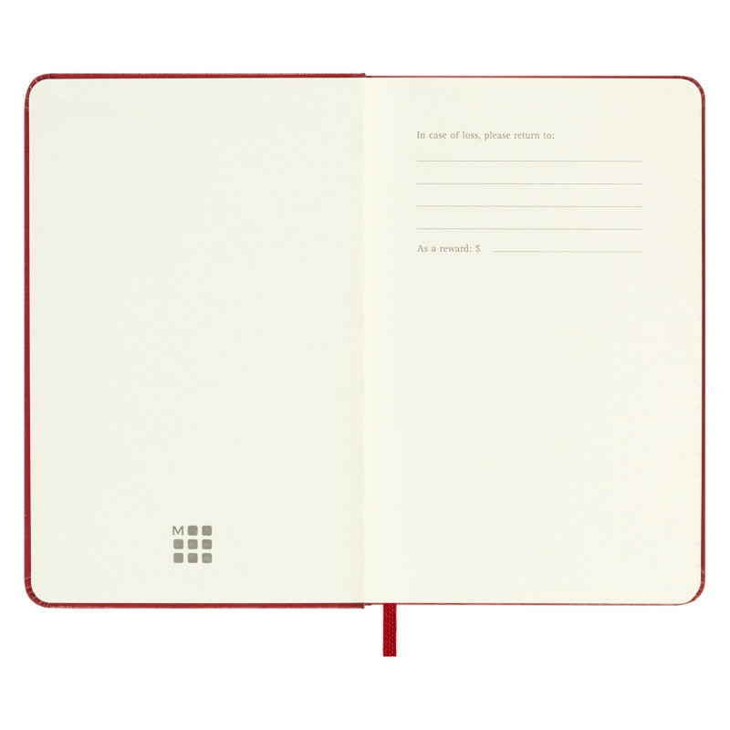 Kalendarz tygodniowy MOLESKINE 2023/24, 18M, P, twarda oprawa, scarlet red
