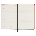 Kalendarz tygodniowy MOLESKINE 2023/24, 18M, P, twarda oprawa, scarlet red