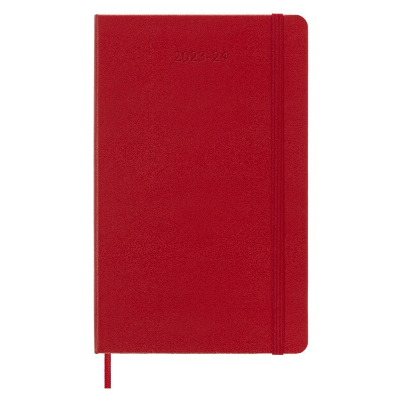 Kalendarz tygodniowy MOLESKINE 2023/24, 18M, L, twarda oprawa, scarlet red