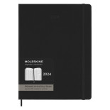 Kalendarz tygodniowy vertykalny MOLESKINE PRO 2024, 12M, XL, twarda oprawa, czarny