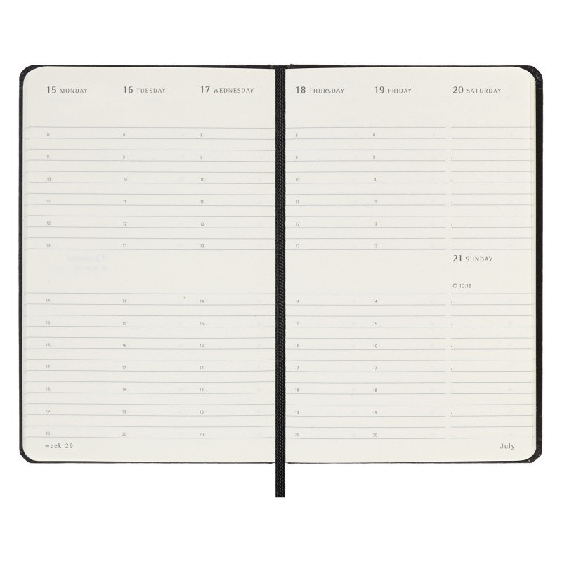 Kalendarz tygodniowy vertykalny MOLESKINE 2024, 12M, P, twarda oprawa, czarny