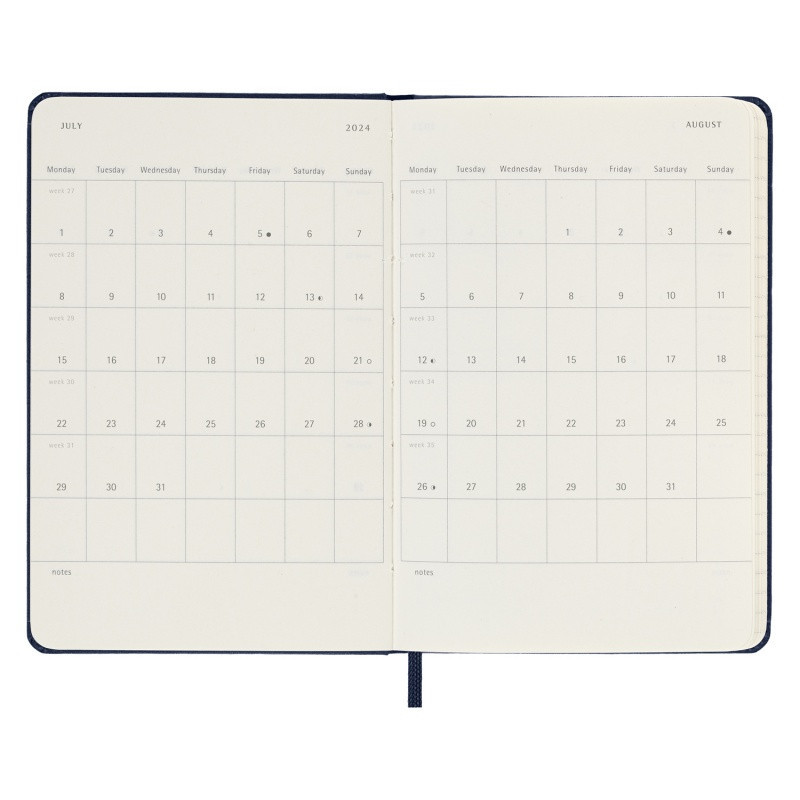 Kalendarz dzienny MOLESKINE 2024, 12M, P, twarda oprawa, sapphire blue