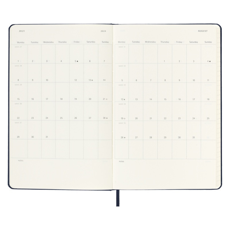 Kalendarz dzienny MOLESKINE 2024, 12M, L, twarda oprawa, sapphire blue