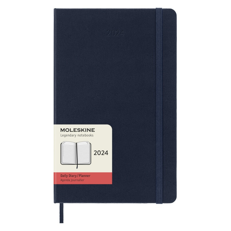 Kalendarz dzienny MOLESKINE 2024, 12M, L, twarda oprawa, sapphire blue