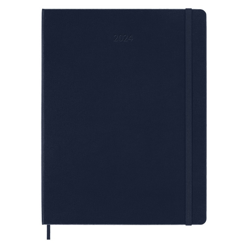 Kalendarz tygodniowy MOLESKINE 2024, 12M, XL, twarda oprawa, sapphire blue