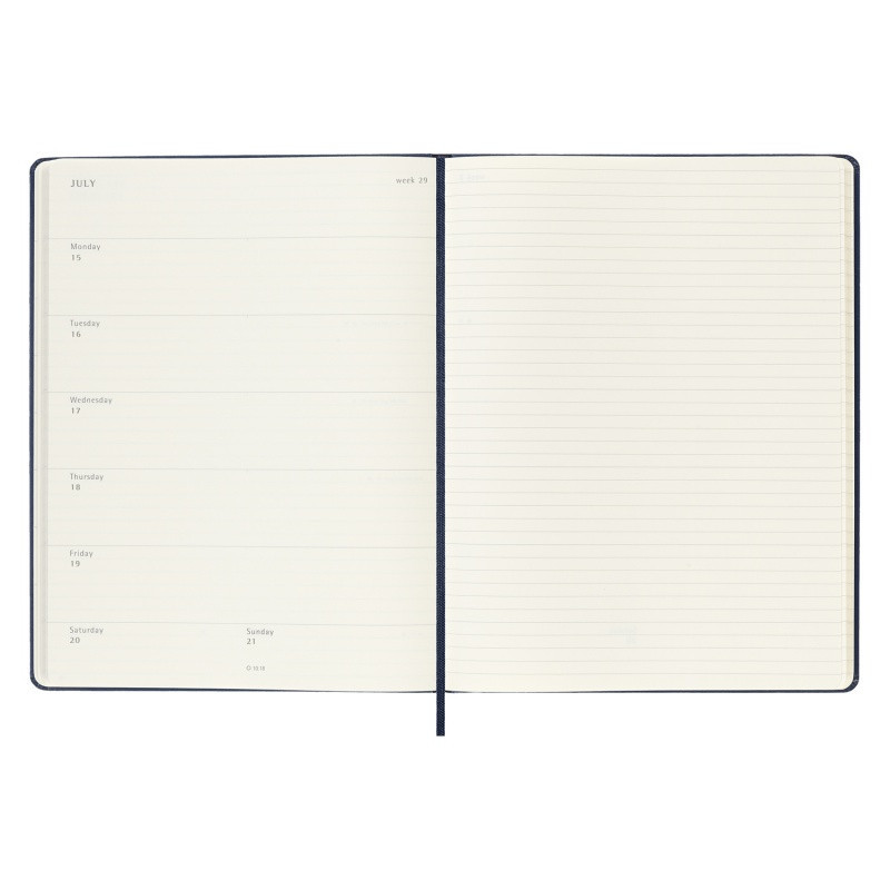 Kalendarz tygodniowy MOLESKINE 2024, 12M, XL, twarda oprawa, sapphire blue