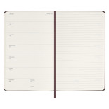 Kalendarz tygodniowy MOLESKINE 2024, 12M, L, twarda oprawa, burgundy red