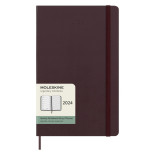 Kalendarz tygodniowy MOLESKINE 2024, 12M, L, twarda oprawa, burgundy red