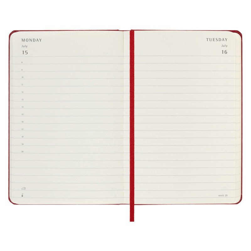 Kalendarz dzienny MOLESKINE 2024, 12M, P, twarda oprawa, scarlet red