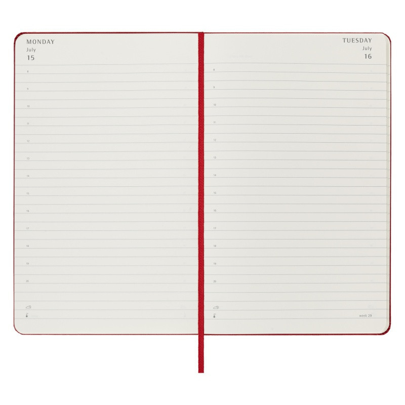 Kalendarz dzienny MOLESKINE 2024, 12M, L, twarda oprawa, scarlet red