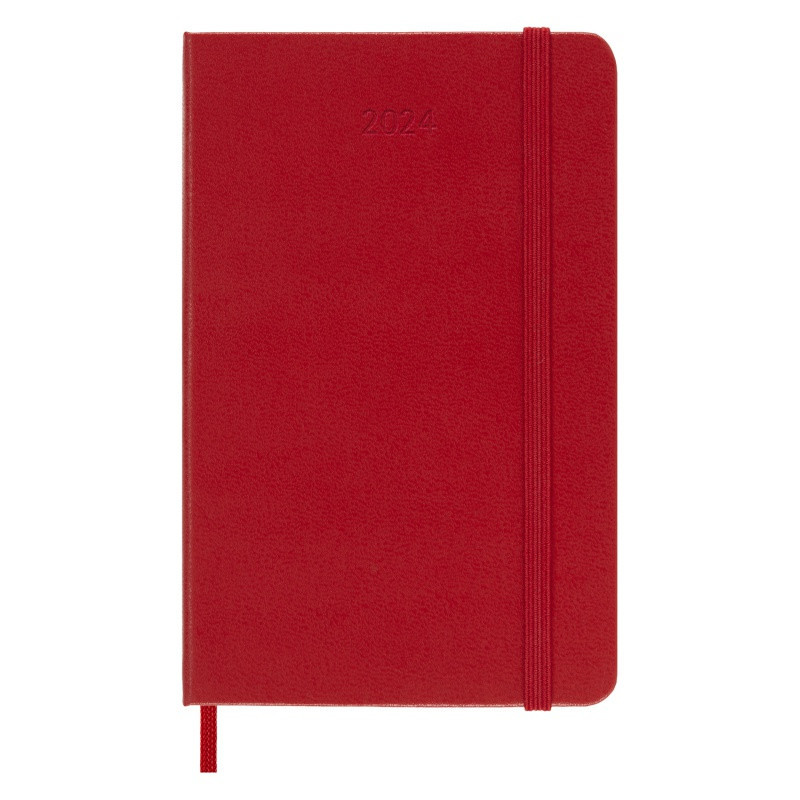 Kalendarz tygodniowy MOLESKINE 2024, 12M, P, twarda oprawa, scarlet red