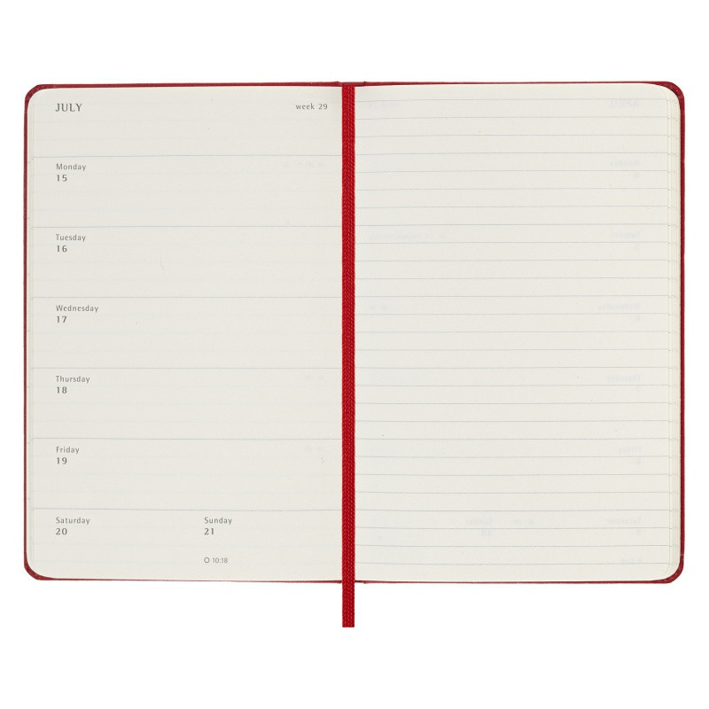 Kalendarz tygodniowy MOLESKINE 2024, 12M, P, twarda oprawa, scarlet red