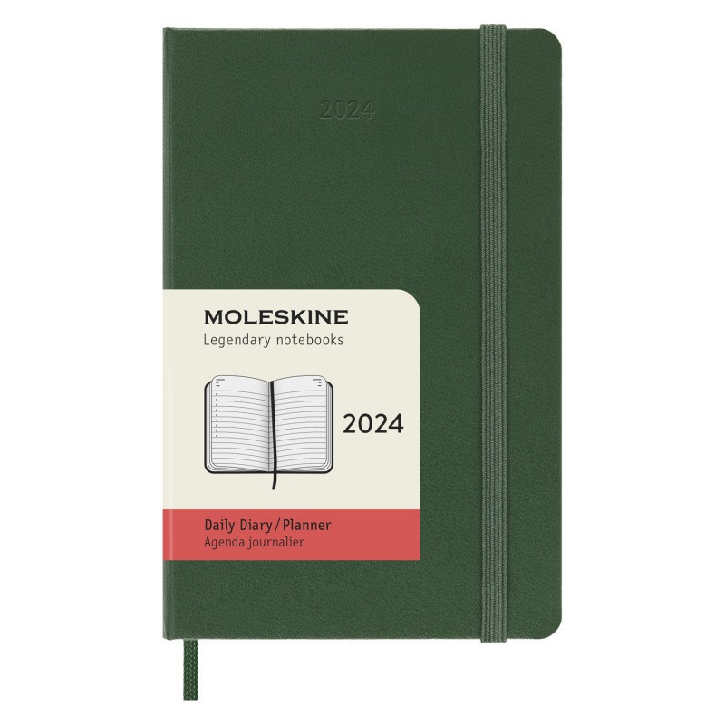Kalendarz dzienny MOLESKINE 2024, 12M, P, twarda oprawa, myrtle green