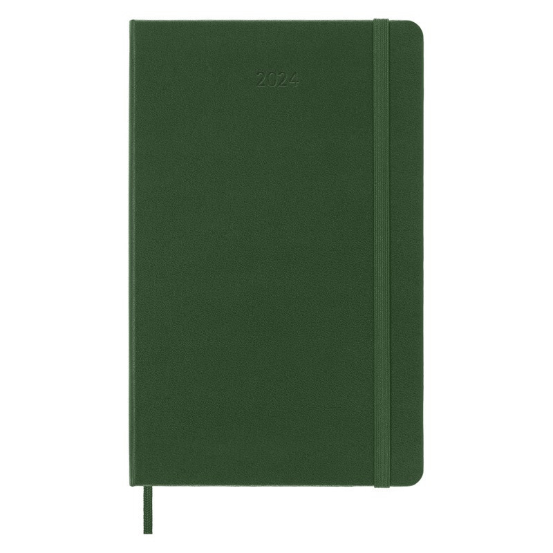 Kalendarz dzienny MOLESKINE 2024, 12M, L, twarda oprawa, myrtle green