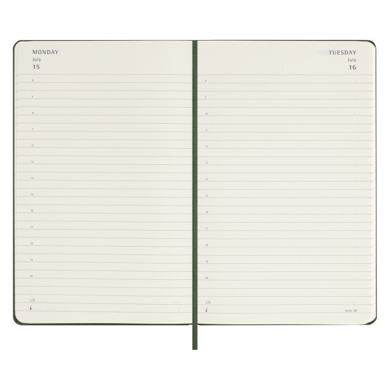 Kalendarz dzienny MOLESKINE 2024, 12M, L, twarda oprawa, myrtle green