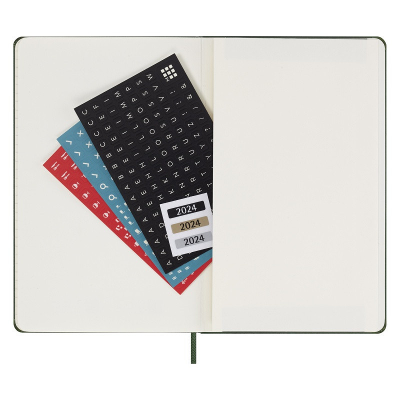 Kalendarz dzienny MOLESKINE 2024, 12M, L, twarda oprawa, myrtle green