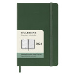 Kalendarz tygodniowy MOLESKINE 2024, 12M, P, twarda oprawa, myrtle green