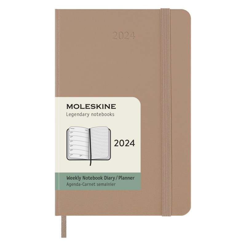 Kalendarz tygodniowy MOLESKINE 2024, 12M, P, twarda oprawa, sandy brown